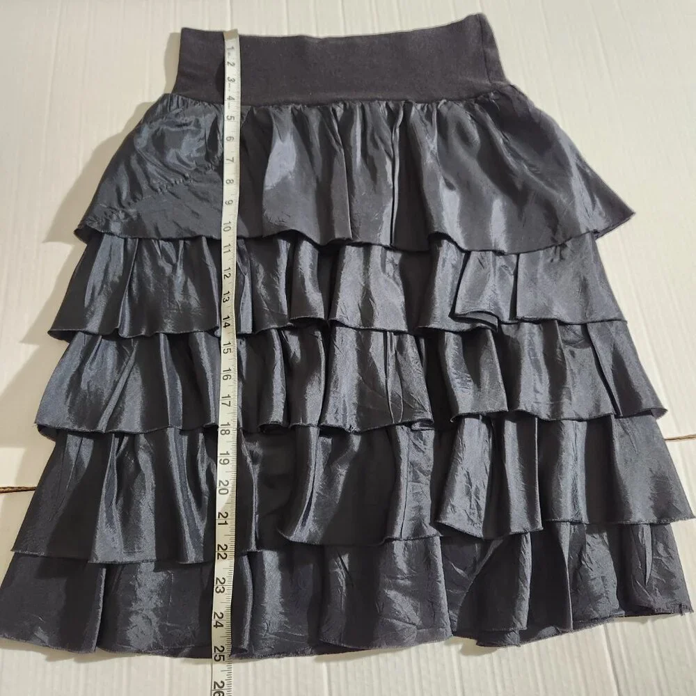 Neesh by D.A.R Anthropologie Women's Size 2 Black Layered Ruffle Tiered Skirt